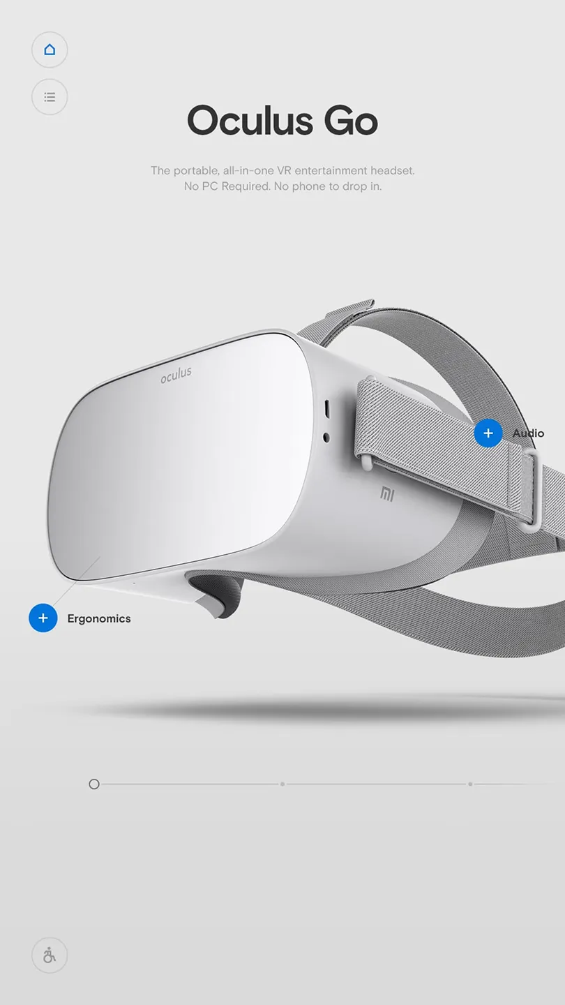 Oculus Go product screen